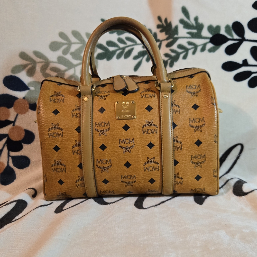 MCM Tan Monogram Handbag